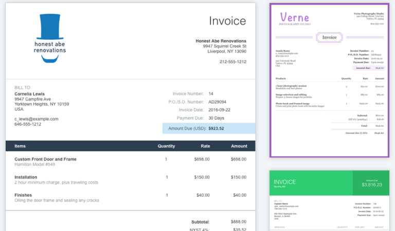 wave accounting invoice